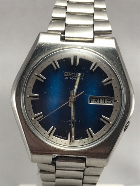 Seiko automático original dos anos 70, mostrador azul sunburst