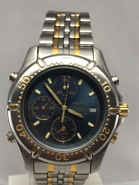 Seiko automático original dos anos 70, mostrador azul sunburst