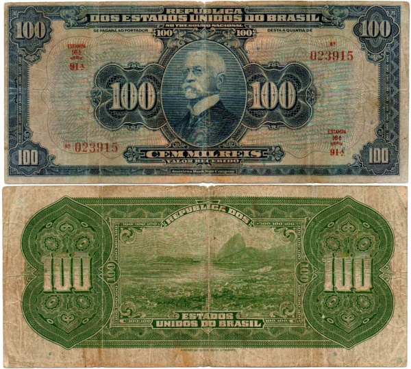 Joias . CR141aSFL2 - Cédula Brasil - 100 Mil Reis - 1924 - RARA foto 1