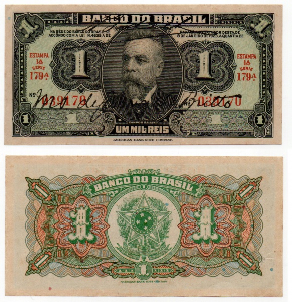 Joias . CR141aSFL2 - Cédula Brasil - 100 Mil Reis - 1924 - RARA foto 2
