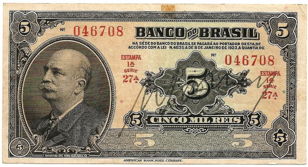Joias . CR141aSFL2 - Cédula Brasil - 100 Mil Reis - 1924 - RARA foto 3