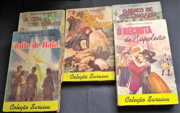 GA190 - 5 Livros - Coleção SARAIVA - Volumes: 29-30-31-32-33 - A Vida que Sonhei - Noite de NATAL - O Recruta de Napoleão - Serra Brava - O Banco de Três Lugares - Publicação: 1950 e 1951