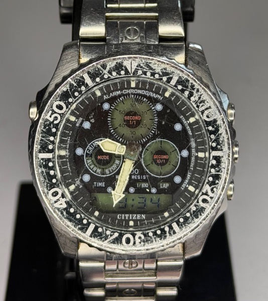 CITIZEN 時計 Citizen Combo 8946 - Raro relógio de pulso com cronógrafo, alarme