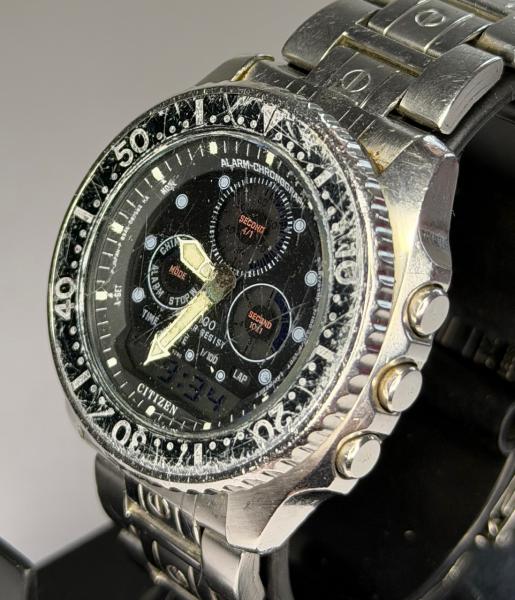 Citizen Combo 8946 - Raro relógio de pulso com cronógrafo, alarme