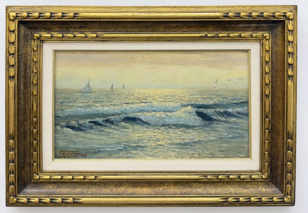 Lote 63 Antônio Parreiras - (1860-1937). "Marinha". O.S.M. Assinado no C.I.E. ... Valor inicial: R$