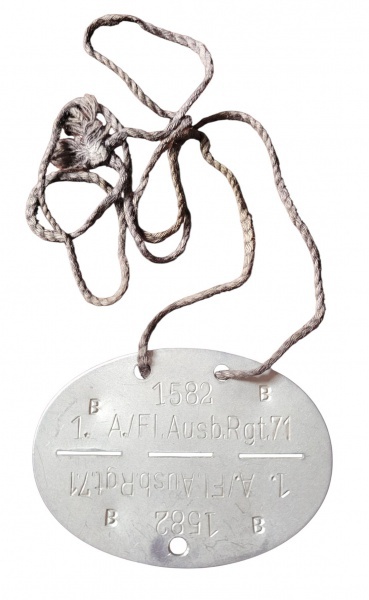Alemanha Nazista - Dog tag. Placa de identificação de combatente
