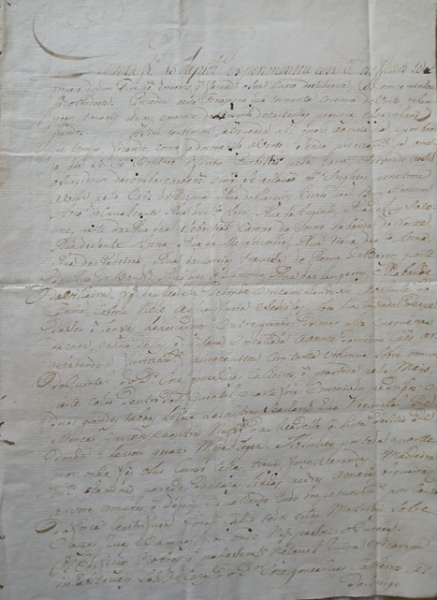 Joias . Relato histórico provavelmente inédito acerca de um grande temporal, redigido ...