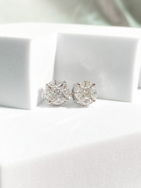 Joias . BRINCO, ILUSION, ETERNNO, EM OURO BRANCO, 18K, DIAMANTE, 9MM, CERTIFICADA: NAO, ...