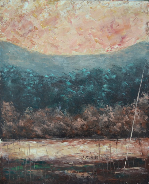 Arte . Belmiro de Almeida, Paisagem - óleo sobre cartão - med. foto 5