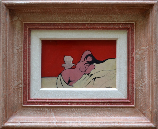 Arte . Milton Dacosta, Figura e Pássaro - óleo sobre tela - me foto 3