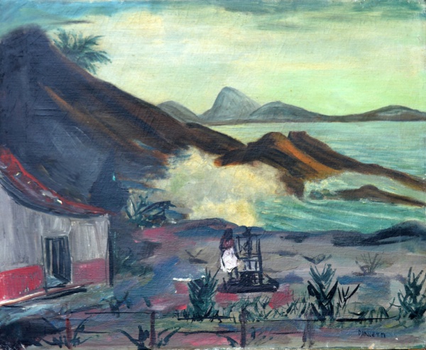 Arte . Francisco Rebolo, Cena Rural - Óleo sobre tela - Med. 6 foto 2