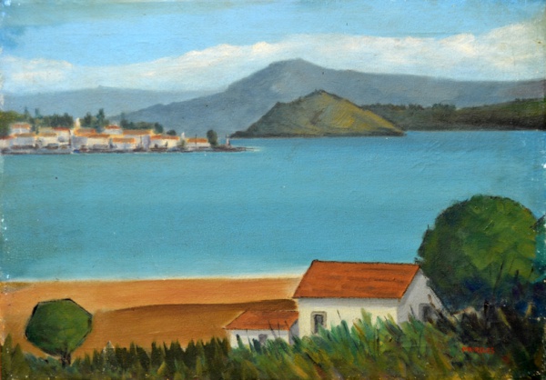 Arte . Francisco Rebolo, Cena Rural - Óleo sobre tela - Med. 6 foto 3
