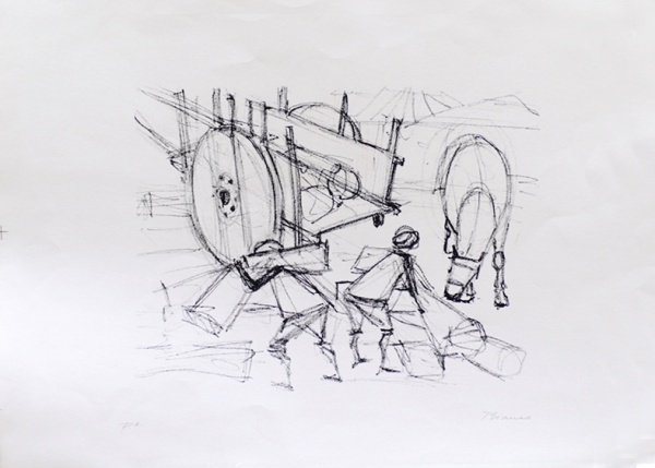 Arte . Héctor Carybé, Pescadores - óleo sobre tela - datado 19 foto 3