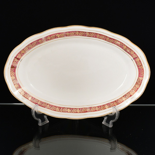 Joias . PORCELANA, uma (1) travessa oval, ornamentação policrom foto 3
