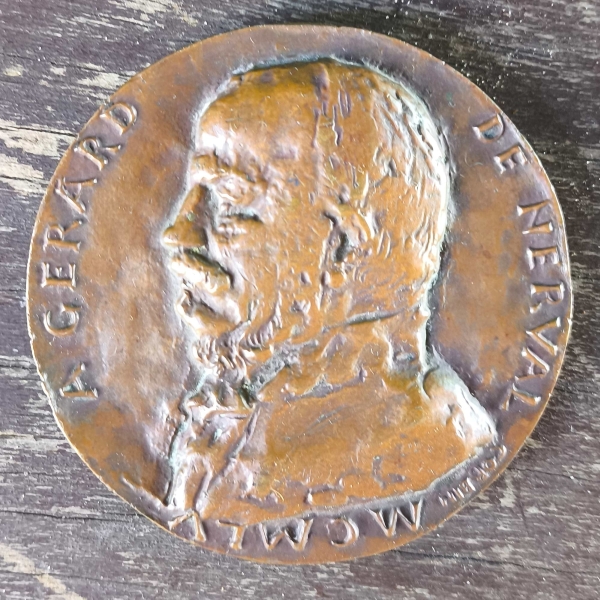 Joias . 476 - Medalha francesa, comemorativa dos 100 anos da morte de Gérard de Nerval, ...