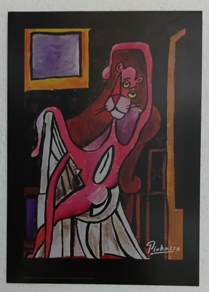 Arte . Reprodução fotográfica do lendário quadro da Pantera Cor-de-Rosa, assinado por ...