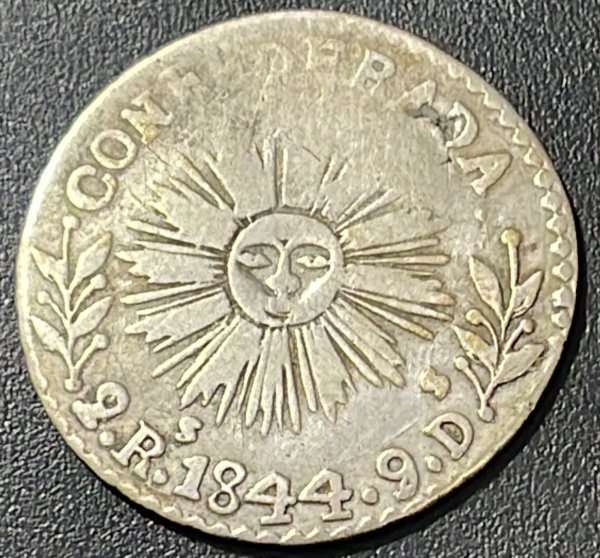 Joias . RARA (DATA ESCASSA) - MOEDA DE CORDOBA PROVINCIAS ARGENTINAS - CONFEDERADA  2 ...
