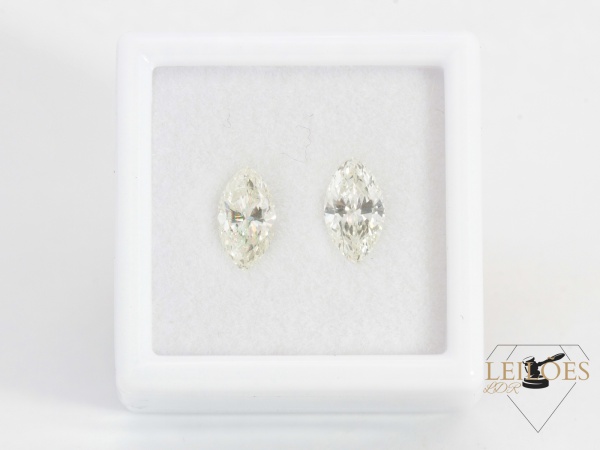 Joias . 2 Diamantes Aprox. 68 Pontos Cada (1,37Cts Total), Qualidade SI1-I1, Cor M , ...