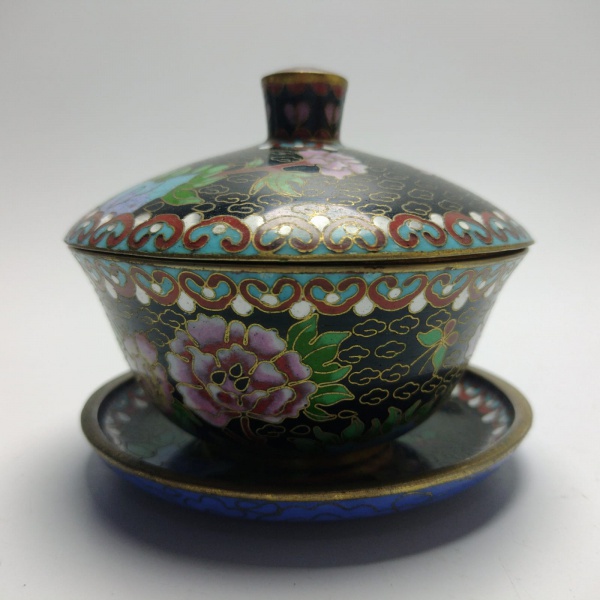 Joias . VASO CHINÊS CLOSONNÉ - Antigo par de grandes vasos em b foto 1