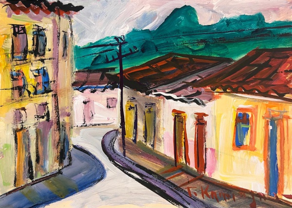 Arte . Guignard, óleo sobre tela, 40 X 53 cm, assinado no cant foto 1