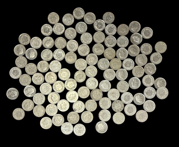 Joias . Numismática, 296 moedas estrangeiras, Suíça, 10 centavo foto 6