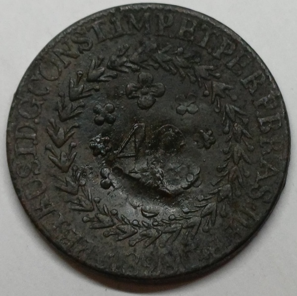 Joias . NUMISMÁTICA - ANTIGA MOEDA DE COBRE DO BRASIL ( IMPÉRIO foto 2