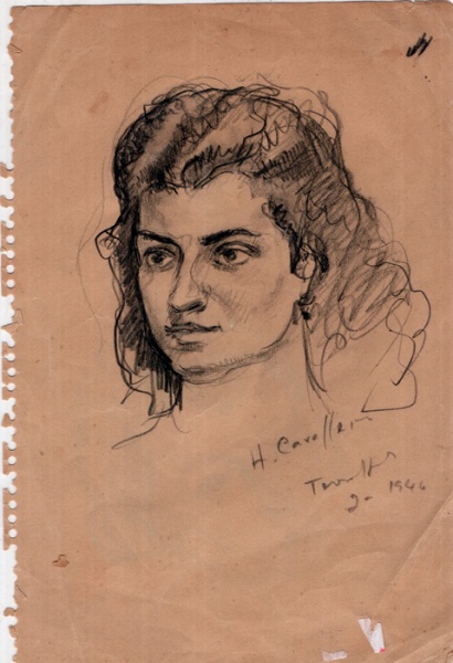 Joias . DESENHO - HENRIQUE CAVALLEIRO - Desenho a lápis rosto f foto 2