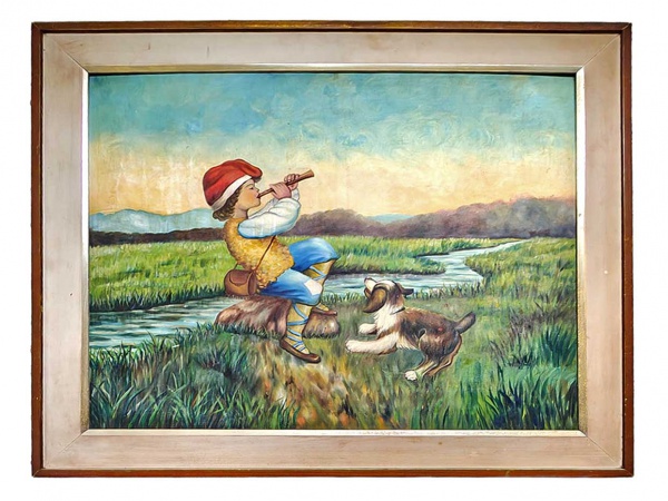 Arte . ÓLEO SOBRE TELA (OST) - Sem  assinatura. Moldura em madeira. Dimensões: 70 cm X ...