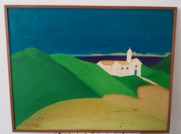 Arte . OLGA SAVARY - "PAISAGEM" - Óleo Sobre Tela, assinado e datado de 1971 ...