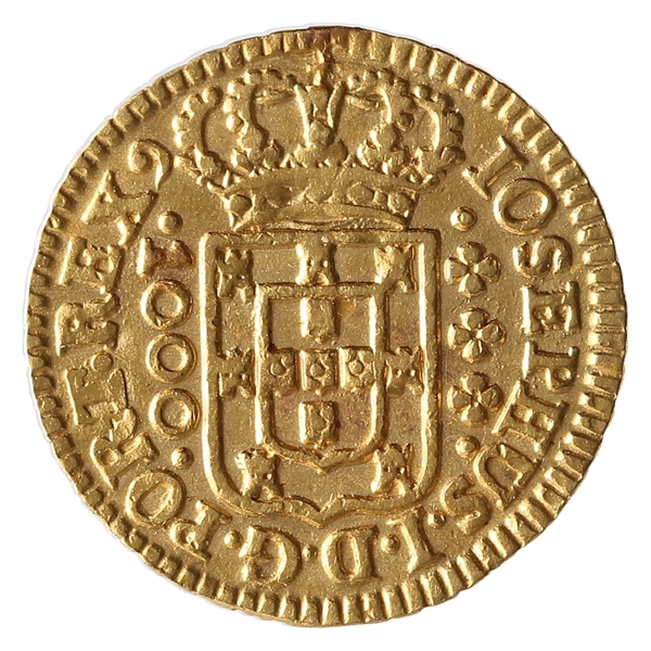 Joias . Brasil, 12800 Réis, 1730M. Ouro. AI O286. MBC. Muito be foto 1