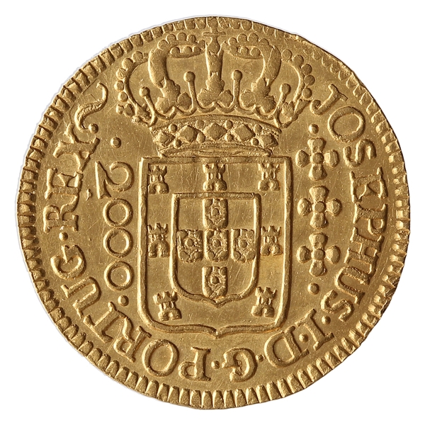 Joias . Brasil, 12800 Réis, 1730M. Ouro. AI O286. MBC. Muito be foto 3