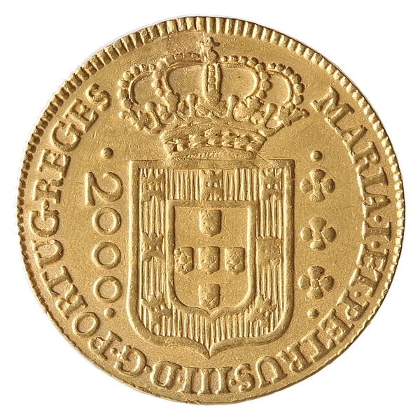 Joias . Brasil, 12800 Réis, 1730M. Ouro. AI O286. MBC. Muito be foto 4