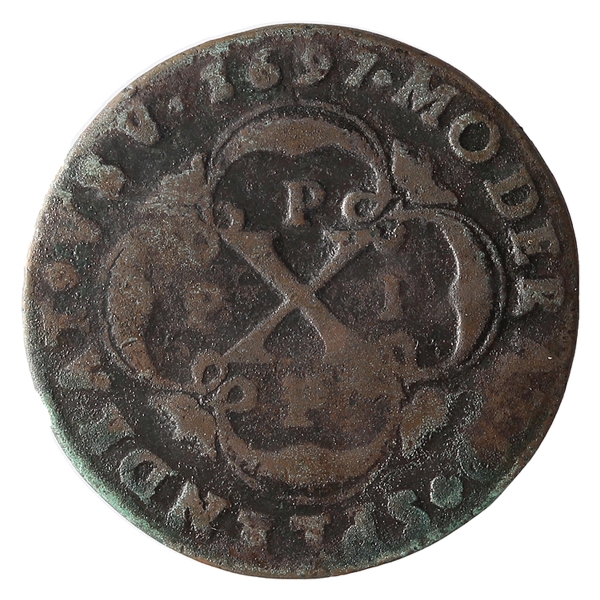 Joias . Brasil, X Réis, 1694PPPP. Cobre. AI C004. BC/MBC. Ex Co foto 1