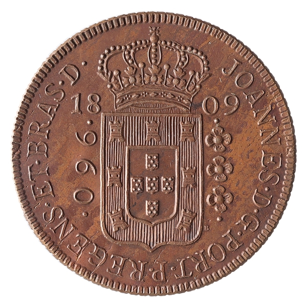 Joias . Brasil, Réplica - 960 Réis, 1809R. Prata. FC. 26.82g; 4 foto 1