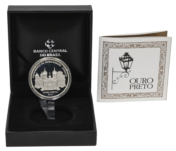 Joias . Moeda do Brasil - 5 Reais - Ouro Preto - 2011 -  Comemorativa - Prata (.925) 27 ...