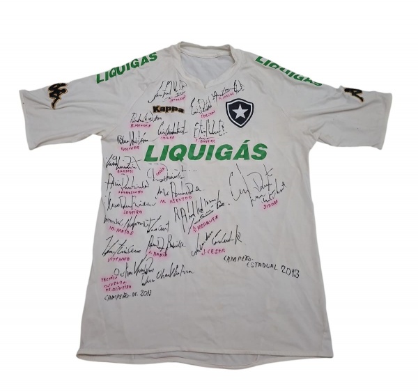 Camisa do Botafogo Kappa - Assinada Campeão Estadual 2013 - Oficial Victor Luiz Campeonato Estadual de 2013 Autografada - Autografo dos Jogadores inclusive Seedorf e do Técnico do time., com desbotame