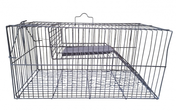 Gaiola armadilha de arame para captura e exterminio de ratos. Med. 24cm x 22cm x 35cm