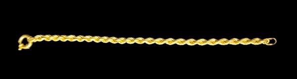 Pulseira cordão baiano em ouro de joalheria Ouro 750 com - com 20 cm de comprimento e 10,32g de ouro - - Tipo: Pulseira modelo cordão baiano/torcido. Malha tradicional brasileira, muito resistente- Ma