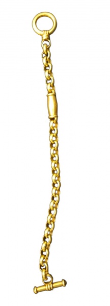 Pulseira elo português com fecho T-bar comprimento 22cm - Ouro 750 - 18K - com 45,19g - Tipo: Pulseira em elo português, também chamada de elo redondo ou "rolo". Modelo clássico e robusto - Fecho: T-b