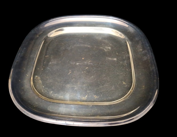 Bandeja quadrada banhada a prata - Diâmetro 37cm -