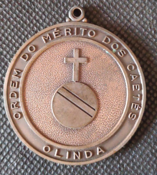 Medalha de Pernambuco da Ordem do Mérito dos Cartes de Olinda. Diam. 50mm