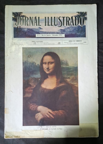 Jornal Illustrado - Nº 1 - Rio de Janeiro - Dezembro 1911 - Capa: A Joconda / Mona Lisa de Leonardo da Vinci - Revista/jornal "JORNAL ILLUSTRADO" Nº 1, primeira edição, dezembro 1911. Capa colorida co