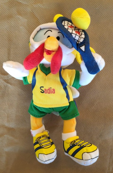 Colecionismo - Raro boneco Peru sadia, modalidade competição olímpica Tênis, Rio 2007. Alt.17cm