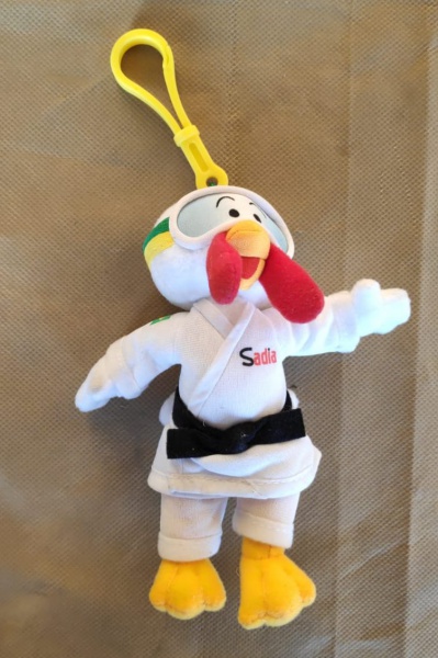 Colecionismo - Raro boneco sadia, modalidade competição olímpica judô, Rio 2007. Alt.17cm