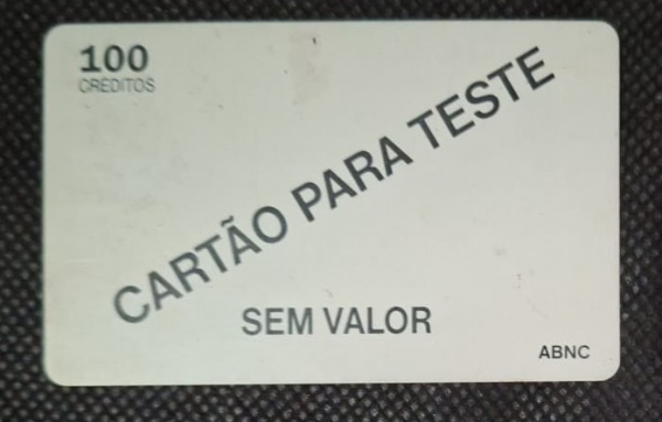 Cartão de Teste / Cartão Amostra ABNC - "CARTÃO PARA TESTE" + "SEM VALOR" + "100 CRÉDITOS" + "ABNC" - , usado por técnicos da Telemar/ABNC pra testar orelhões públicos anos 90/2000 - O "SEM VALOR" sig