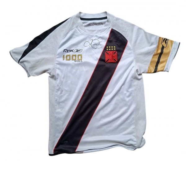 Camisa histórica do Vasco + Romário! Camisa "1000 gols" da Reebok - Camisa Vasco da Gama 1000 Gols - Reebok RBK - Autografada por Romário - - Modelo: Camisa comemorativa "1000 Gols" do Romário pelo Va