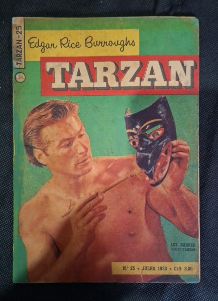 Gibi - Tarzan Nº 25 - Julho 1953 - Ebal - Contexto histórico - isso é ouro:1. Ebal 1953: Ebal lançou Tarzan em 1952. Nº 25 de 1953 = 2º ano da revista. Tiragem minúscula vs anos 702. Julho 1953: Getúl