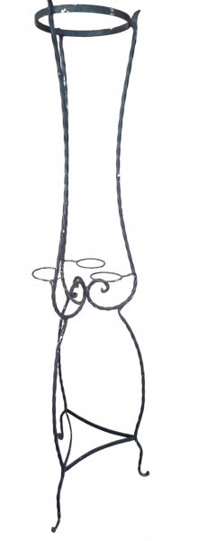 Suporte de chão em ferro forjado / Porta-vaso alto estilo arabesco - Alt 153cm - suporte alto pra vaso, luminária, ou cachepot. O formato "ampulheta" + argolas é clássico anos 60-80.- Não pode ser env