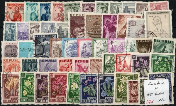 Arte . L31 - 369 / ÁUSTRIA - 1950/1953 -  YVERT  54/60 M/U - T foto 2