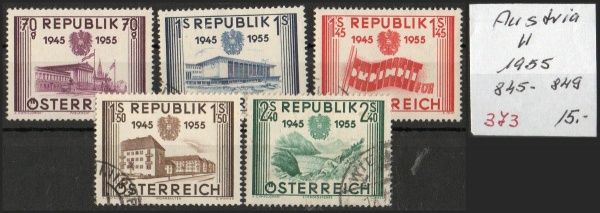 Arte . L31 - 369 / ÁUSTRIA - 1950/1953 -  YVERT  54/60 M/U - T foto 4